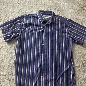 Haband Men's Multicolor Striped Button Down Shirt
